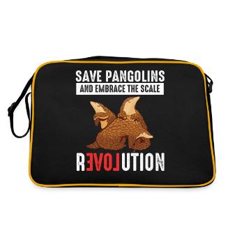 Scale Revolution Pangolins Liebhaber Pangolin - Retro Tasche - Schwarz/Gold - Hinten
