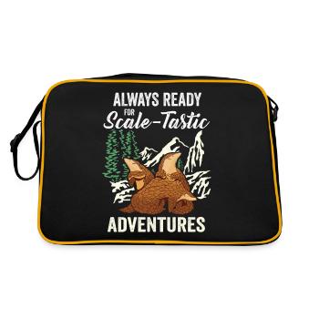 Scale-tastic Adventures Pangolins Lover Pangolin - Retro Tasche - Schwarz/Gold - Hinten