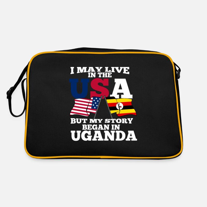 Uganda - Retro Tasche - Schwarz/Gold