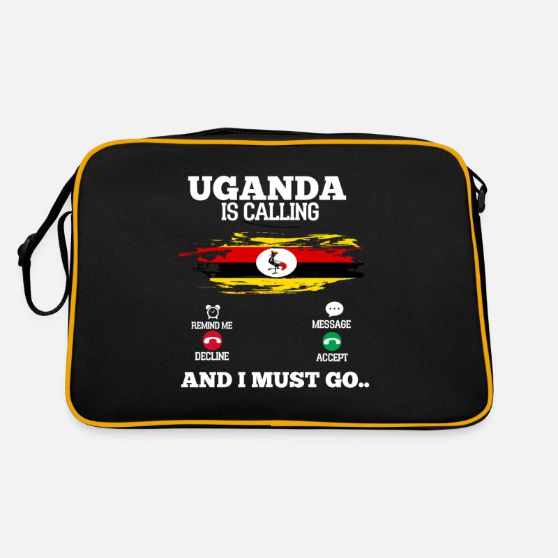 Uganda - Retro Tasche - Schwarz/Gold