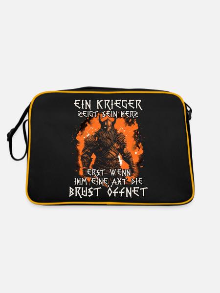 Ragnarok Der Untergang der Götter Wikinger - Retro Tasche - Schwarz/Gold - Hinten