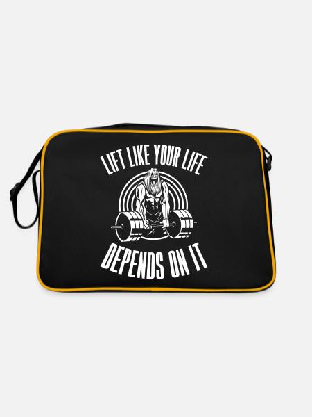 Lift Like Your Life Depends On It 2 - Retro Bag - black/gold - Back