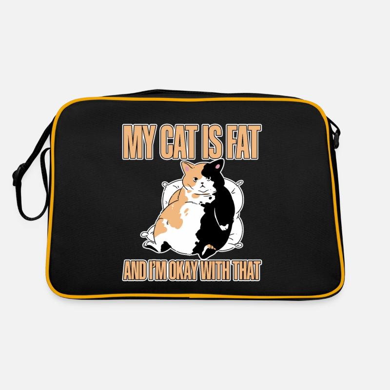 Mon chat est gros et je suis d’accord avec ça 2 - Sac Retro - noir/or