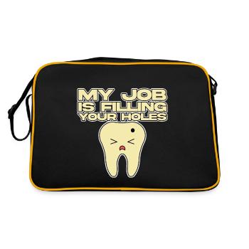 Mon travail consiste à combler vos trous - Sac Retro - noir/or - Dos