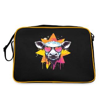 Vache Tête de vache Vaches Agriculture Éleveur de vaches - Sac Retro - noir/or - Dos