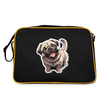 Pug Pug Dog Pug Sunglasses Pug Gift - Retro Bag - black/gold - Back