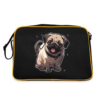 Pug Pug Dog Pug Sunglasses Pug Gift - Retro Bag - black/gold - Back