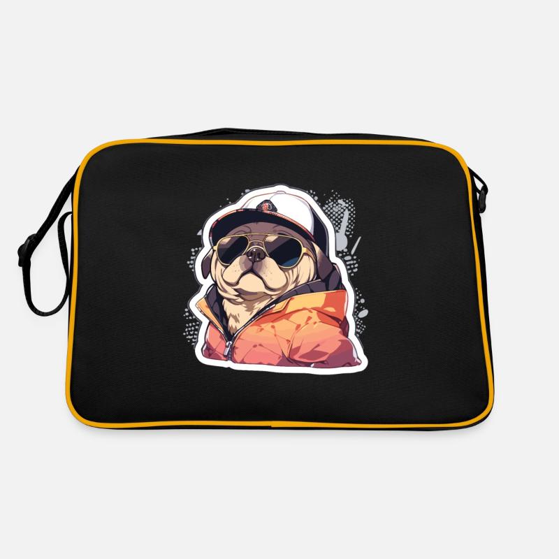 Mops Mops Hund Mops Sonnenbrille Mops Geschenk Retro Tasche