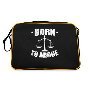 Born to Argue Anwalt Beruf Jurist - Retro Tasche - Schwarz/Gold - Hinten
