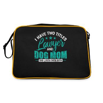 I have two Titles Lawyer and Dog Mom Jurist - Retro Tasche - Schwarz/Gold - Hinten