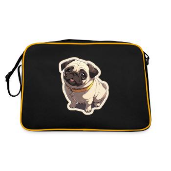 Carlin Carlin Chien Pug Cadeaux Carlin Amoureux du Carlin - Sac Retro - noir/or - Dos