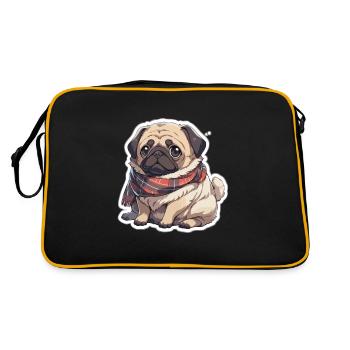 Carlin Carlin Chien Pug Cadeaux Carlin Amoureux du Carlin - Sac Retro - noir/or - Dos