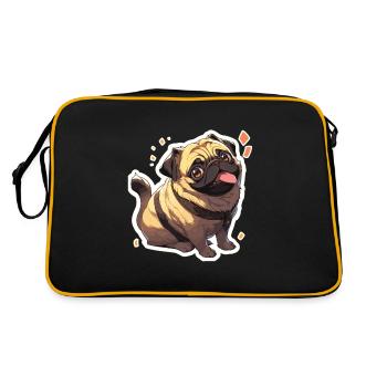 Pug Pug Dog Pug Gifts Pug Lovers - Retro Bag - black/gold - Back
