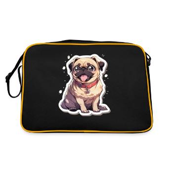 Carlin Carlin Chien Pug Cadeaux Carlin Amoureux du Carlin - Sac Retro - noir/or - Dos