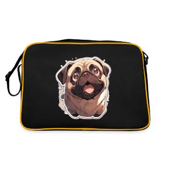 Pug Pug Dog Pug Gifts Pug Lovers - Retro Bag - black/gold - Back