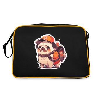 Carlin Carlin Chien Pug Cadeaux Carlin Amoureux du Carlin - Sac Retro - noir/or - Dos