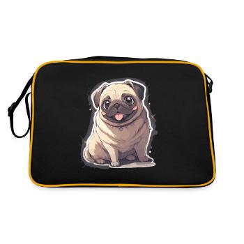 Pug Pug Dog Pug Gifts Pug Lovers - Retro Bag - black/gold - Back