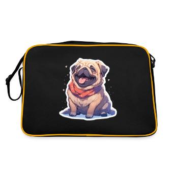 Pug Pug Dog Pug Gifts Pug Lovers - Retro Bag - black/gold - Back
