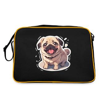 Carlin Carlin Chien Pug Cadeaux Carlin Amoureux du Carlin - Sac Retro - noir/or - Dos