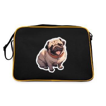 Carlin Carlin Chien Pug Cadeaux Carlin Amoureux du Carlin - Sac Retro - noir/or - Dos