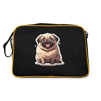 Pug Pug Dog Pug Gifts Pug Lovers - Retro Bag - black/gold - Back