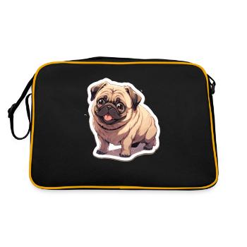 Pug Pug Dog Pug Gifts Pug Lovers - Retro Bag - black/gold - Back
