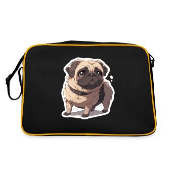 Carlin Carlin Chien Pug Cadeaux Carlin Amoureux du Carlin - Sac Retro - noir/or - Dos