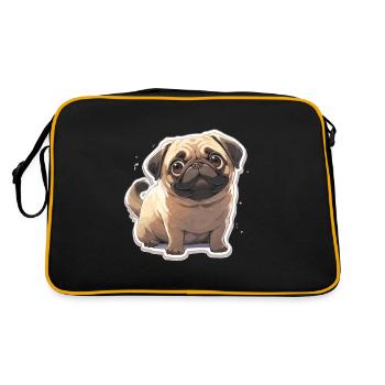 Carlin Carlin Chien Pug Cadeaux Carlin Amoureux du Carlin - Sac Retro - noir/or - Dos
