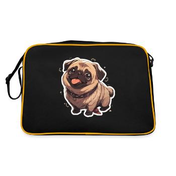 Pug Pug Dog Pug Gifts Pug Lovers - Retro Bag - black/gold - Back