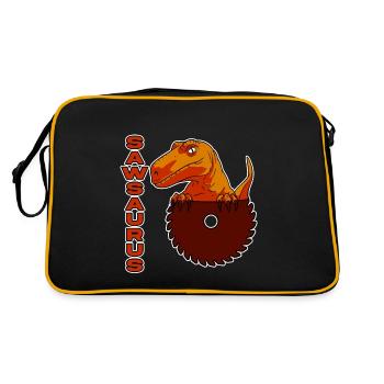 Sawsaurus - Retro Tasche - Schwarz/Gold - Hinten