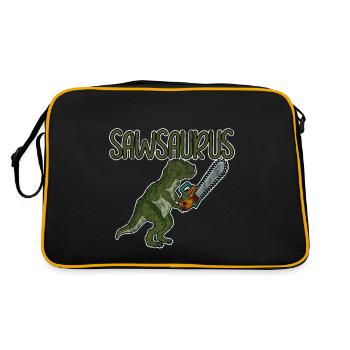 Sawsaurus 3 - Retro Tasche - Schwarz/Gold - Hinten