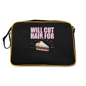 Will cut Hair for Cake Friseur Beruf Haare - Retro Tasche - Schwarz/Gold - Hinten
