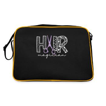 Hair Magician Friseur Beruf Haare - Retro Tasche - Schwarz/Gold - Hinten