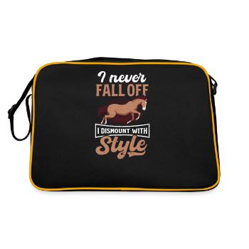 L’amoureux des chevaux ne tombe jamais à pied avec style - Sac Retro - noir/or - Dos