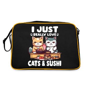 Chats Sushi Aventure Otaku Anime T Sushi Neko - Sac Retro - noir/or - Dos