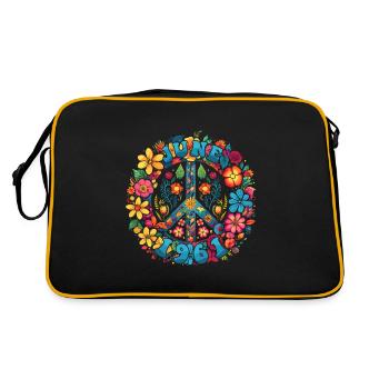 Flower Power Hippie Birthday - June 1961 - Retro Bag - black/gold - Back