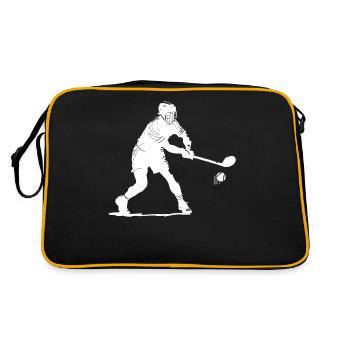 Hurling Irlande Sport irlandais Gaélique Sliotar Hurler - Sac Retro - noir/or - Dos