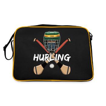 Hurling Irlande Sport irlandais Gaélique Sliotar Hurler - Sac Retro - noir/or - Dos