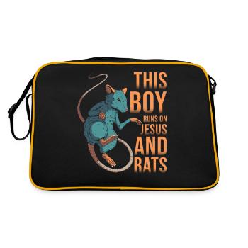 Rat, ce garçon court sur Jésus et les rats - Sac Retro - noir/or - Dos