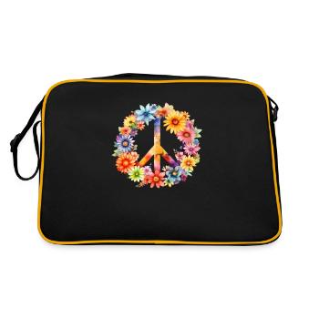 Peace Love Hippie 60er 70er Jahre - Freiheit - Sac Retro - noir/or - Dos