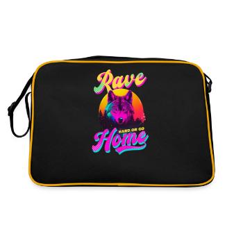 Edm Rave Rave Hard Go Home - Retro Bag - black/gold - Back