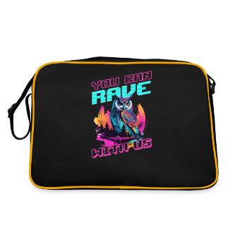 Edm Rave You Can Rave Owl - Retro Bag - black/gold - Back