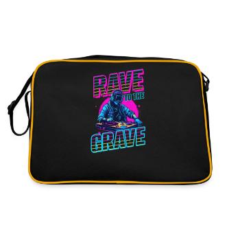 Edm Rave Rave To The Grave - Retro Bag - black/gold - Back