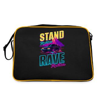 Edm Rave Stand Rave Together Synthwave - Retro Bag - black/gold - Back