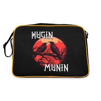 Blutrabe | Wikinger Odins Raben Wikinger - Retro Tasche - Schwarz/Gold - Hinten