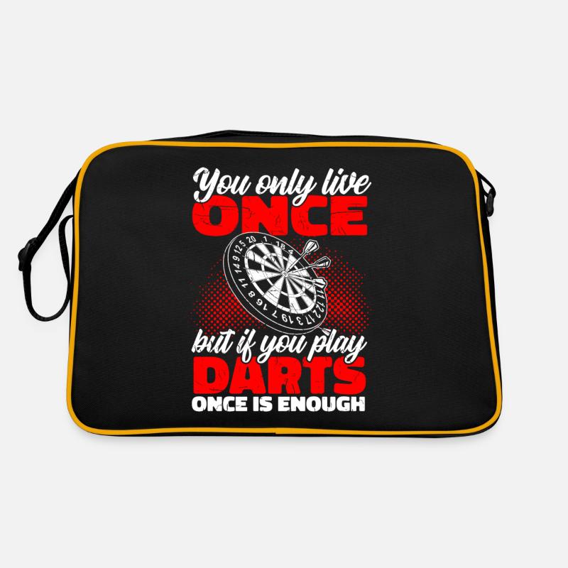 Darts Du Lebst Nur Einmal Darts Spielen Retro Tasche