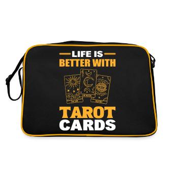 La vie est meilleure avec les cartes de tarot Cartes de tarot - Sac Retro - noir/or - Dos