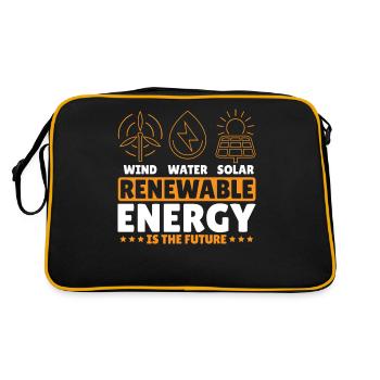 Le vent, l’eau, le solaire et les énergies renouvelables sont les - Sac Retro - noir/or - Dos
