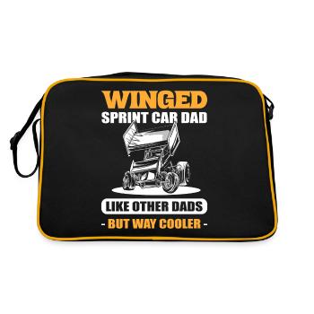 Winged Sprint Car Dad Sprint Car Racer - Retro Bag - black/gold - Back