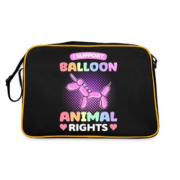 Ich unterstütze Ballon-Tierrechte Ballon-Twister - Retro Tasche - Schwarz/Gold - Hinten